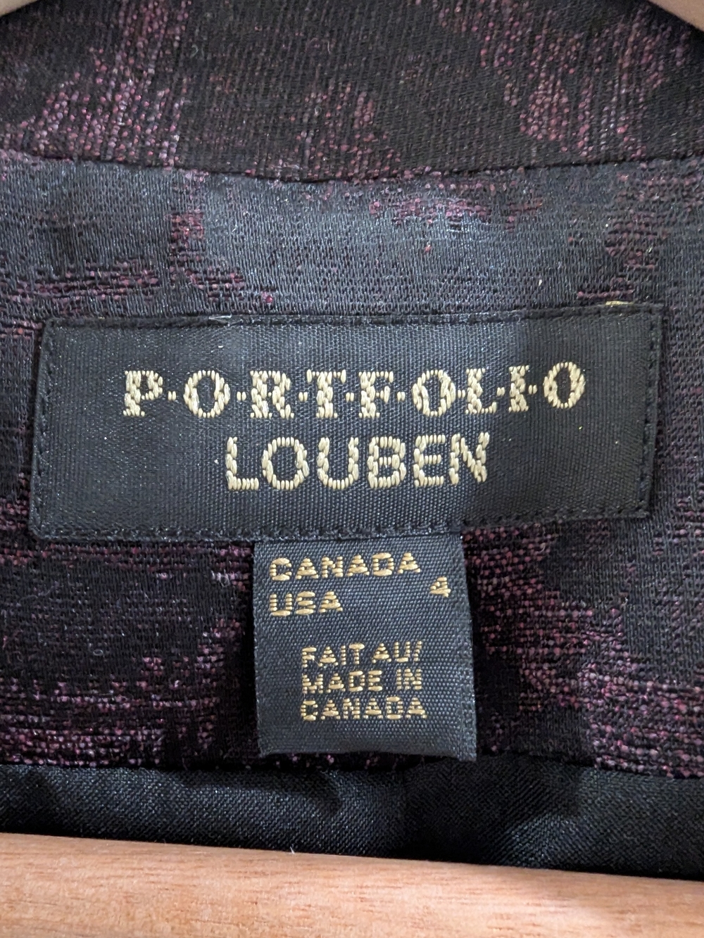 Vintage Portfolio Louben Jacquard Floral Blazer Made in Canada - Picture 6 of 7